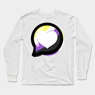 LGBTQ+ Pride Heart Speech Bubble - Nonbinary Long Sleeve T-Shirt